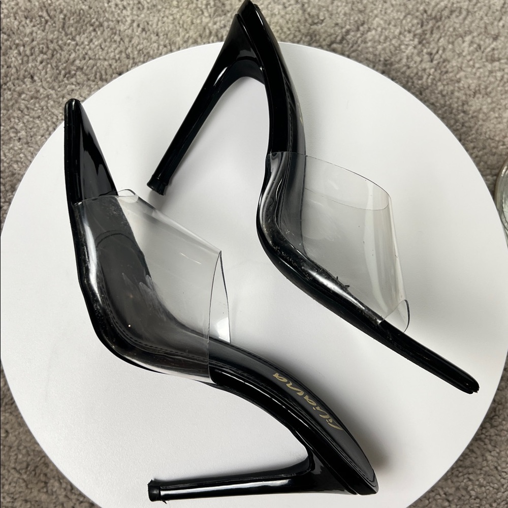 Women's Black and Silver Heels - Picture 3 of 5